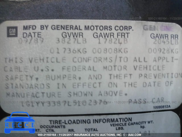 1990 CHEVROLET CORVETTE 1G1YY3387L5102376 image 8