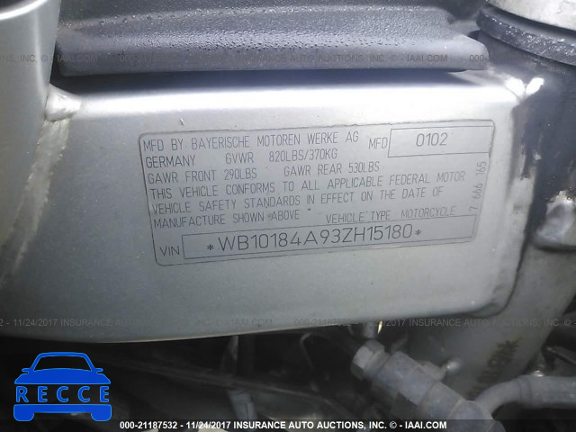 2003 BMW F650 CS WB10184A93ZH15180 image 9
