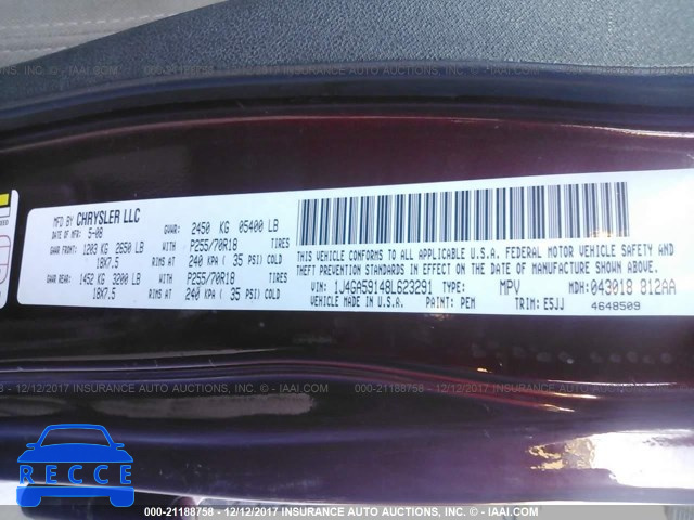 2008 JEEP WRANGLER UNLIMITE SAHARA 1J4GA59148L623291 image 8