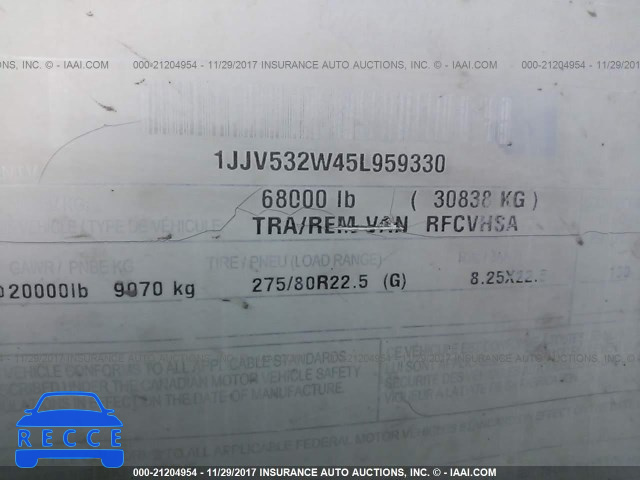 2005 WABASH NATIONAL CORP REEFER 1JJV532W45L959330 image 8