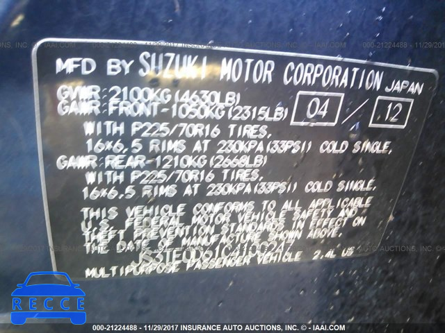 2012 SUZUKI GRAND VITARA PREMIUM JS3TE0D61C4100247 image 8