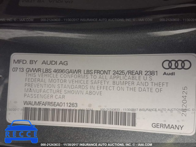 2014 Audi A5 PREMIUM PLUS WAUMFAFR5EA011263 зображення 8