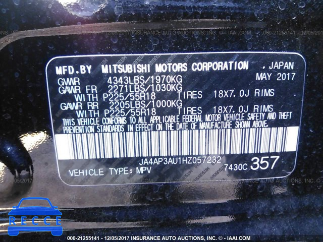 2017 MITSUBISHI OUTLANDER SPORT ES/SE JA4AP3AU1HZ057232 image 8