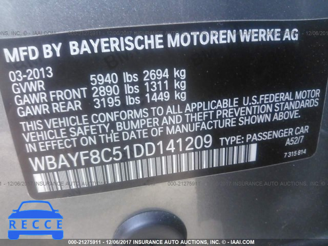 2013 BMW 750 LXI WBAYF8C51DD141209 image 8