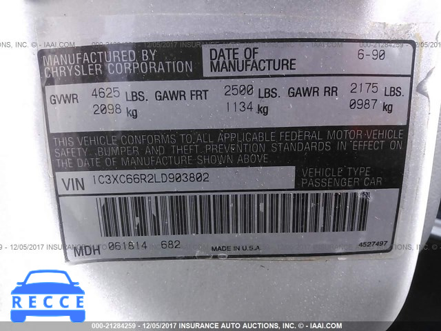 1990 Chrysler New Yorker C-BODY LANDAU 1C3XC66R2LD903802 image 8