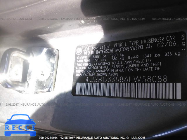 2006 BMW Z4 3.0 4USBU33586LW58088 image 8