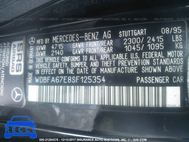 1995 MERCEDES-BENZ SL 500 WDBFA67E8SF125354 image 8