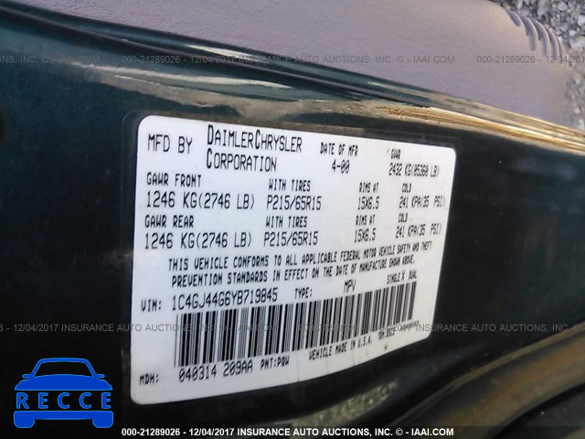 2000 Chrysler Grand Voyager SE 1C4GJ44G6YB719845 image 8