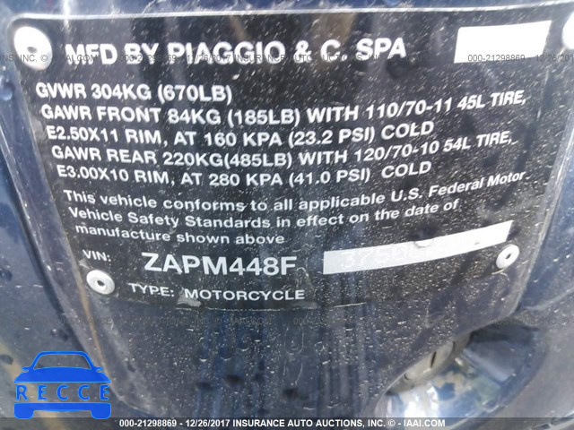 2007 Vespa LX 150 ZAPM448F375008921 image 9