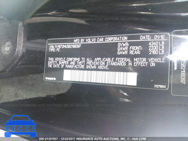 2011 VOLVO C30 T5 YV1672MK5B2199397 image 8