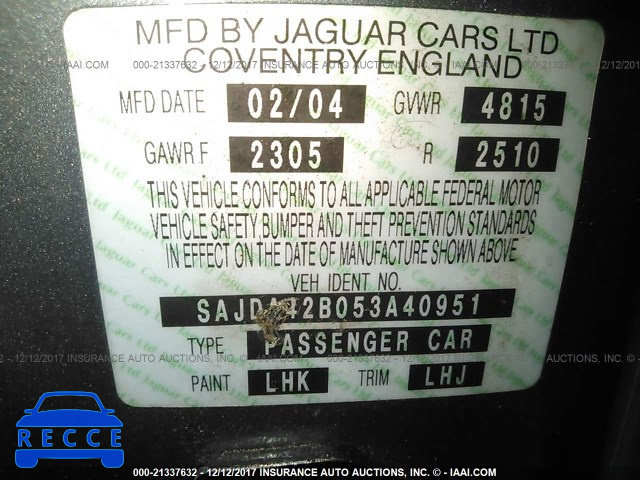 2005 Jaguar XKR SAJDA42B053A40951 image 8