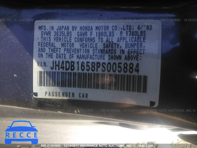 1993 ACURA INTEGRA LS JH4DB1658PS005884 image 8