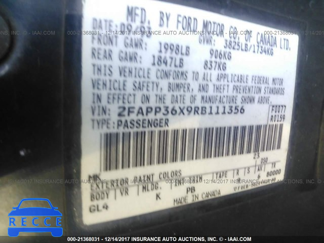 1994 FORD TEMPO GL 2FAPP36X9RB111356 image 8