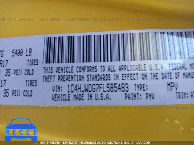 2015 JEEP WRANGLER UNLIMITE SPORT 1C4HJWDG7FL585483 image 8