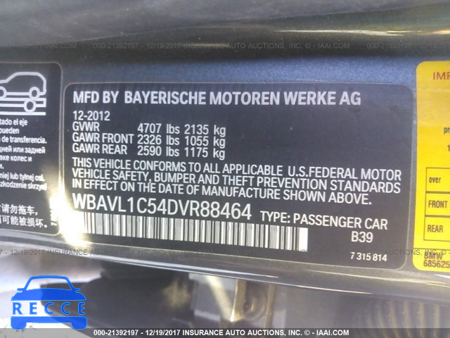 2013 BMW X1 XDRIVE28I WBAVL1C54DVR88464 зображення 8