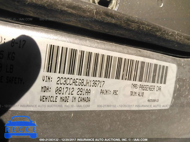 2018 CHRYSLER 300 LIMITED 2C3CCAEG8JH136717 image 8