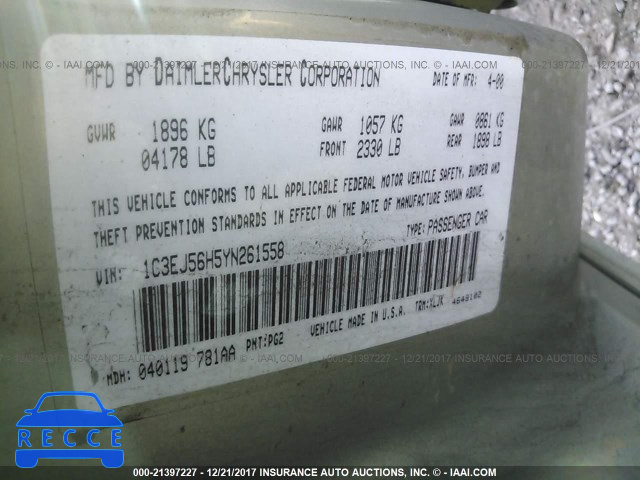 2000 CHRYSLER CIRRUS LXI 1C3EJ56H5YN261558 зображення 8