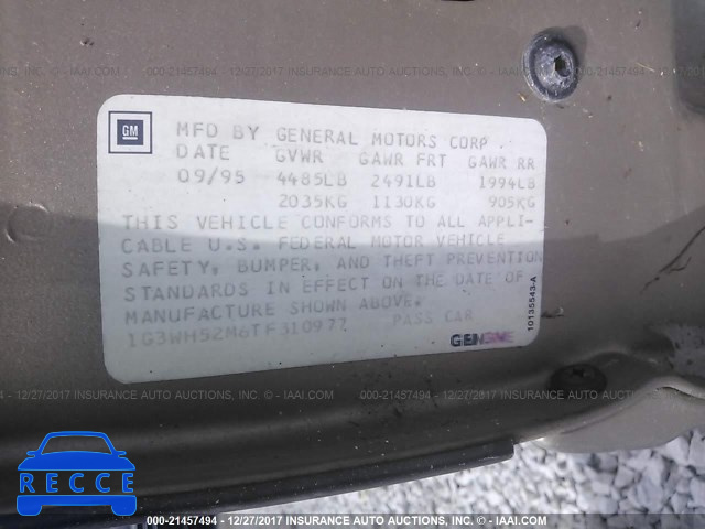 1996 OLDSMOBILE CUTLASS SUPREME SL 1G3WH52M6TF310977 image 8