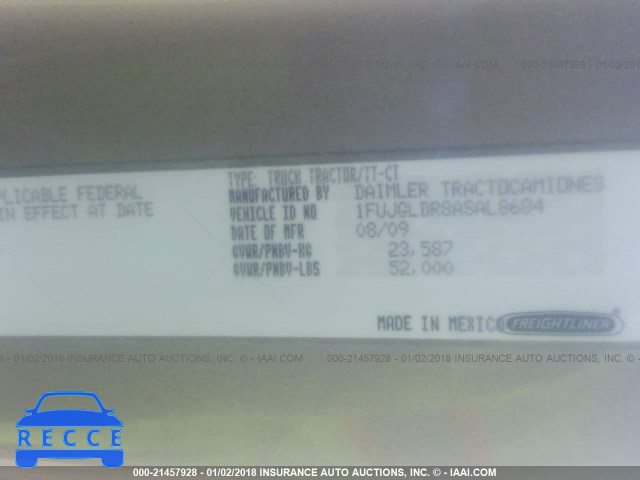 2010 FREIGHTLINER CASCADIA 125 1FUJGLDR8ASAL8684 image 9