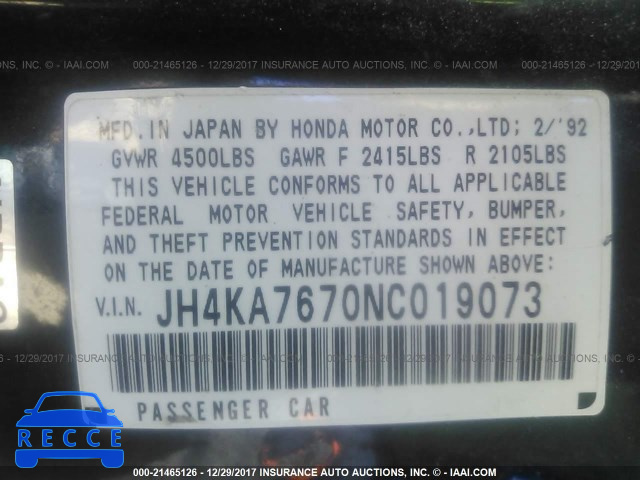 1992 Acura Legend LS JH4KA7670NC019073 image 8