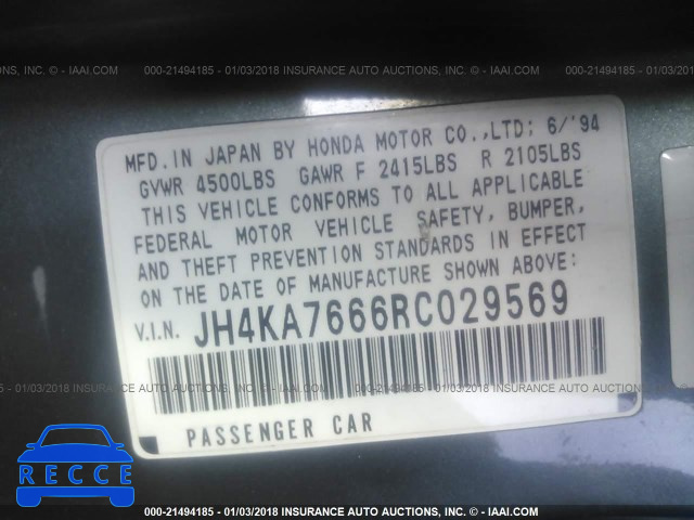 1994 ACURA LEGEND L JH4KA7666RC029569 image 8