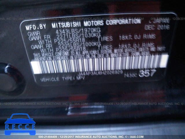 2017 MITSUBISHI OUTLANDER SPORT JA4AP3AU6HZ026929 image 8