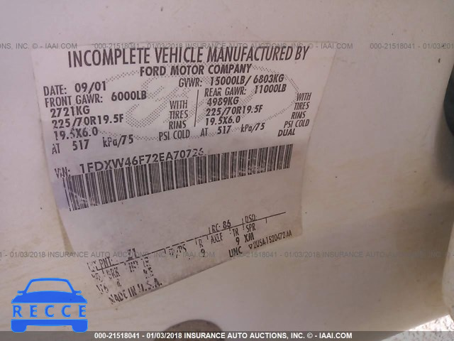 2002 FORD F450 SUPER DUTY 1FDXW46F72EA70726 Bild 8