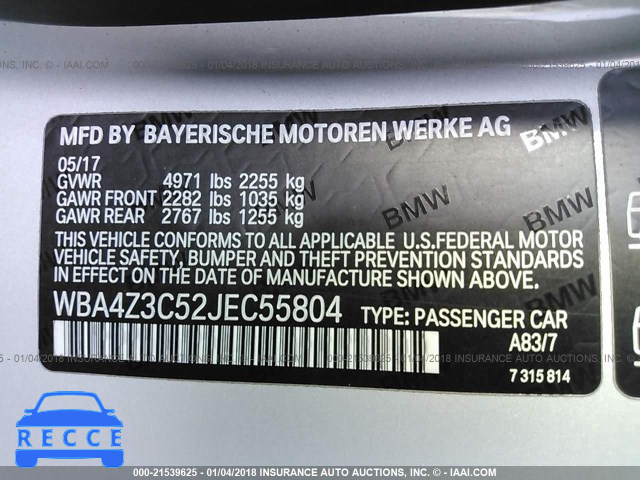 2018 BMW 430XI WBA4Z3C52JEC55804 image 8