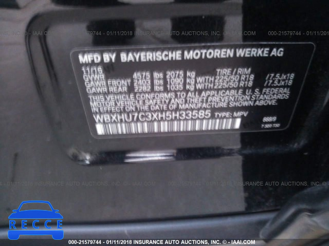 2017 BMW X1 SDRIVE28I WBXHU7C3XH5H33585 Bild 8