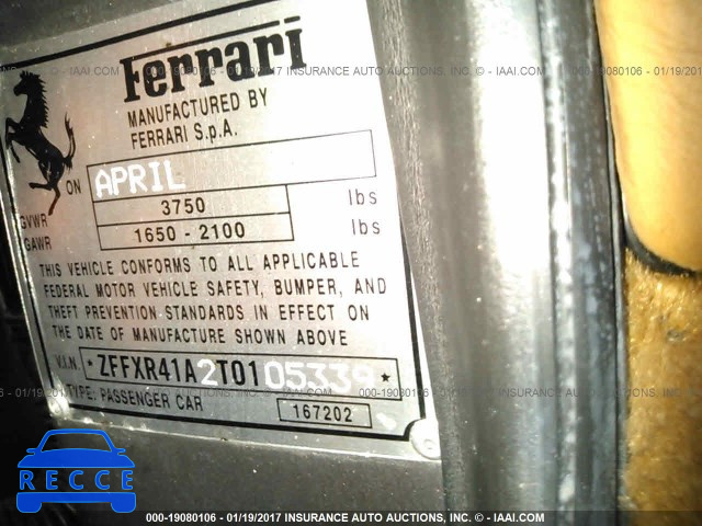 1996 FERRARI F355 BERLINETTA ZFFXR41A2T0105339 image 8