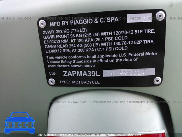 2018 VESPA GTS 300 SUPER ZAPMA39L7J5400167 image 9