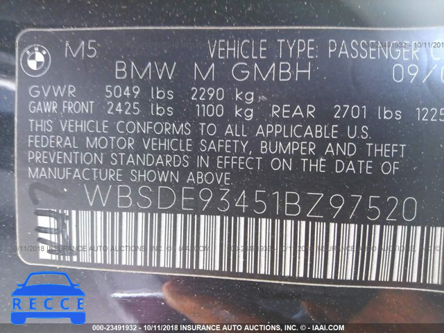 2001 BMW M5 WBSDE93451BZ97520 image 8