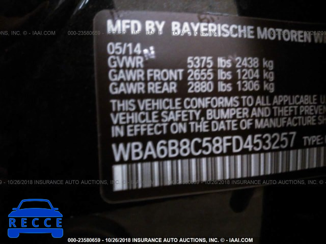2015 BMW 640 XI/GRAN COUPE WBA6B8C58FD453257 image 8