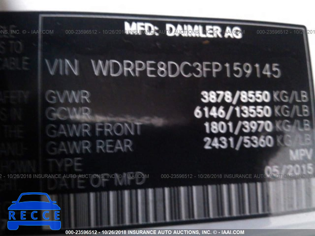 2015 FREIGHTLINER SPRINTER WDRPE8DC3FP159145 image 8