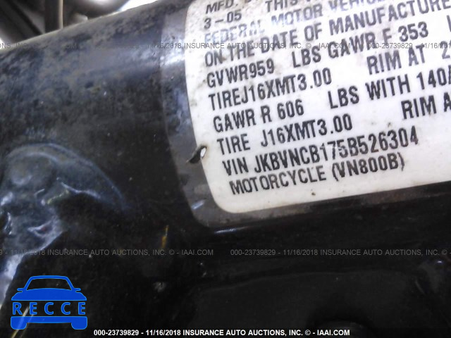 2005 KAWASAKI VN800 B JKBVNCB175B526304 зображення 9