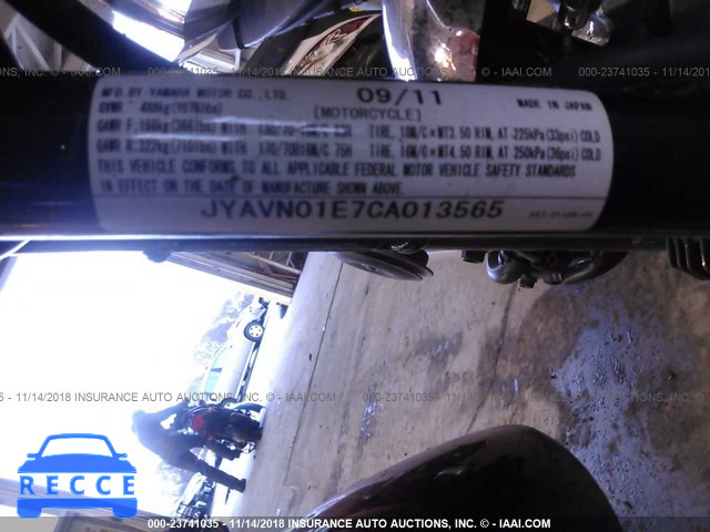 2012 YAMAHA XVS950 A/CT JYAVN01E7CA013565 image 9