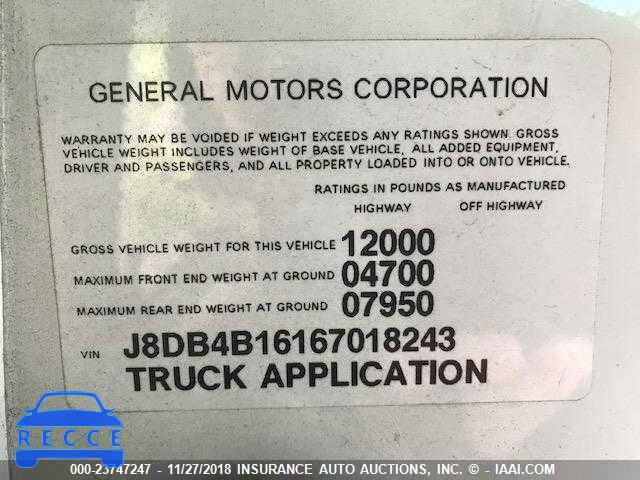 2006 GMC W3500 W35042 J8DB4B16167018243 зображення 8