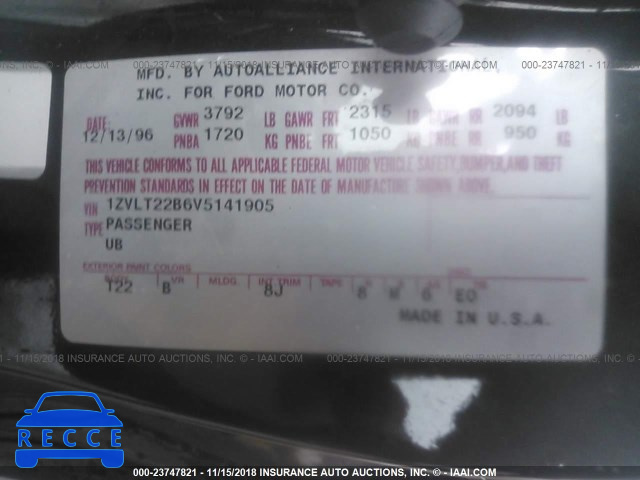 1997 FORD PROBE GT/GTS 1ZVLT22B6V5141905 image 8