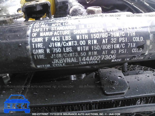 2004 KAWASAKI VN1500 L JKBVNAL144A027306 image 9