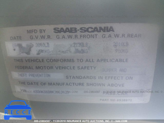 1989 SAAB 900 S YS3AK36D8K3002423 image 8