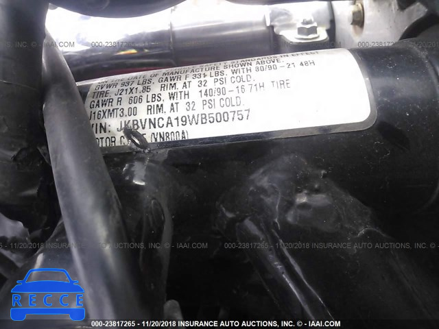 1998 KAWASAKI VN800 JKBVNCA19WB500757 зображення 9