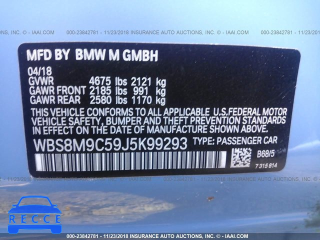 2018 BMW M3 WBS8M9C59J5K99293 image 8