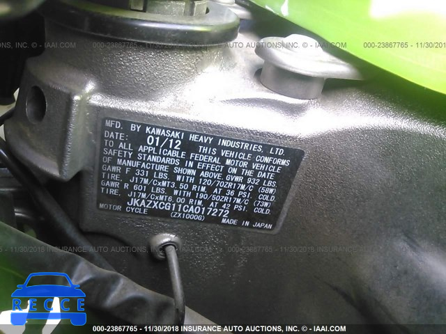 2012 KAWASAKI ZX1000 G JKAZXCG11CA017272 Bild 9