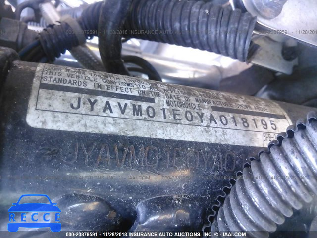 2000 YAMAHA XVS65 A JYAVM01E0YA018195 зображення 9