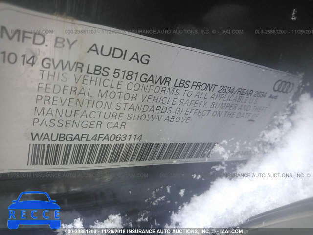 2015 AUDI S4 PREMIUM PLUS WAUBGAFL4FA063114 image 8