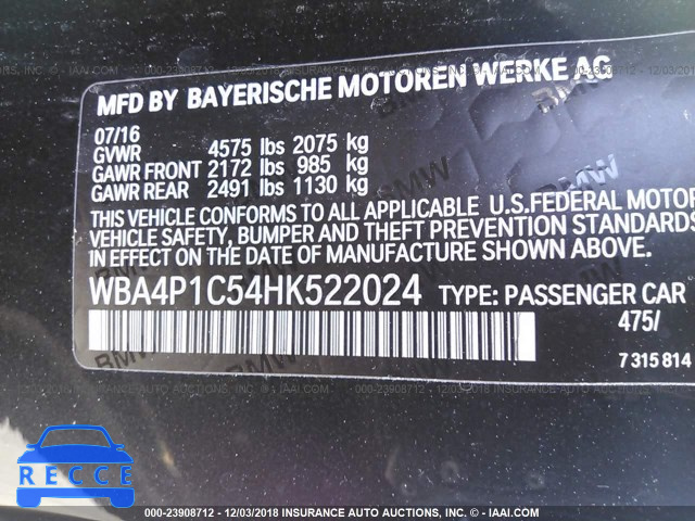 2017 BMW 440I WBA4P1C54HK522024 image 8