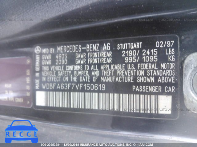 1997 MERCEDES-BENZ SL 320 WDBFA63F7VF150619 image 8