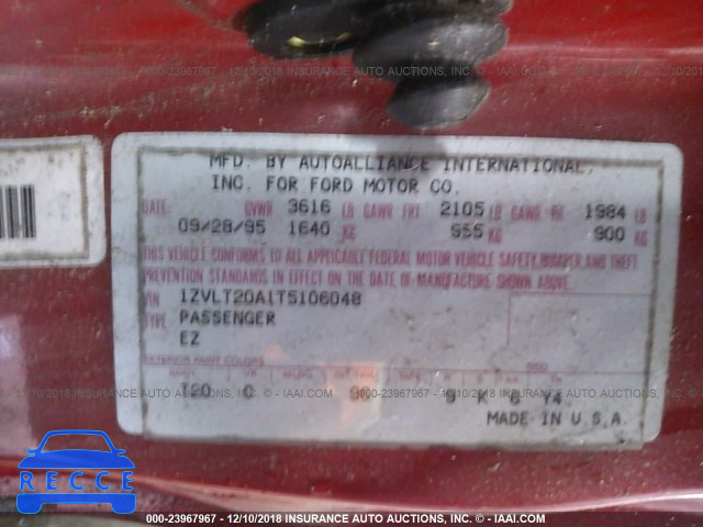 1996 FORD PROBE SE 1ZVLT20A1T5106048 image 8