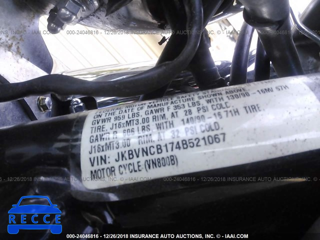 2004 KAWASAKI VN800 B JKBVNCB174B521067 зображення 9
