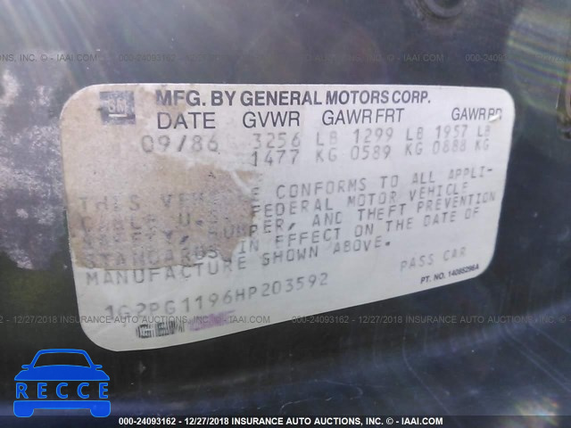 1987 PONTIAC FIERO GT 1G2PG1196HP203592 зображення 8